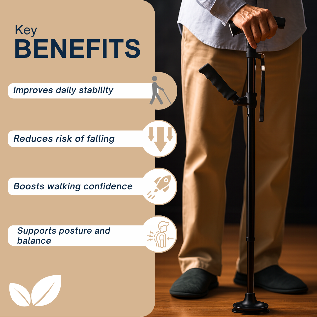 BalanceGuard Elite -  Walking stick, Folding Canes for Seniors & Adults